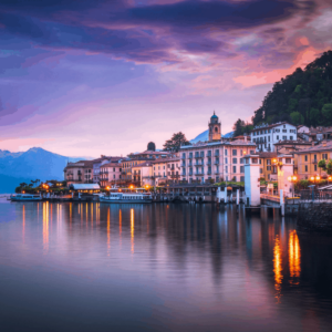 Lake Como Italy in the evening