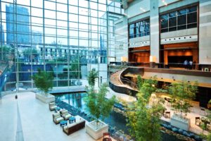 Modern hotel lobby in Shanghai China