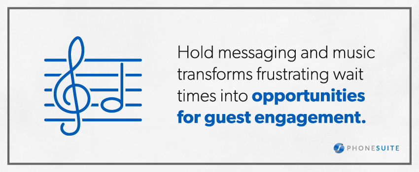 Hold messaging and music transforms frustrating wait times into opportunities for guest engagement.